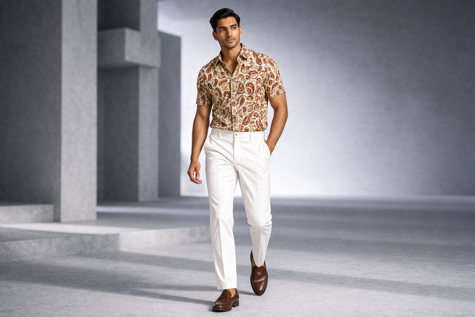 Ivory Paisley Shirt